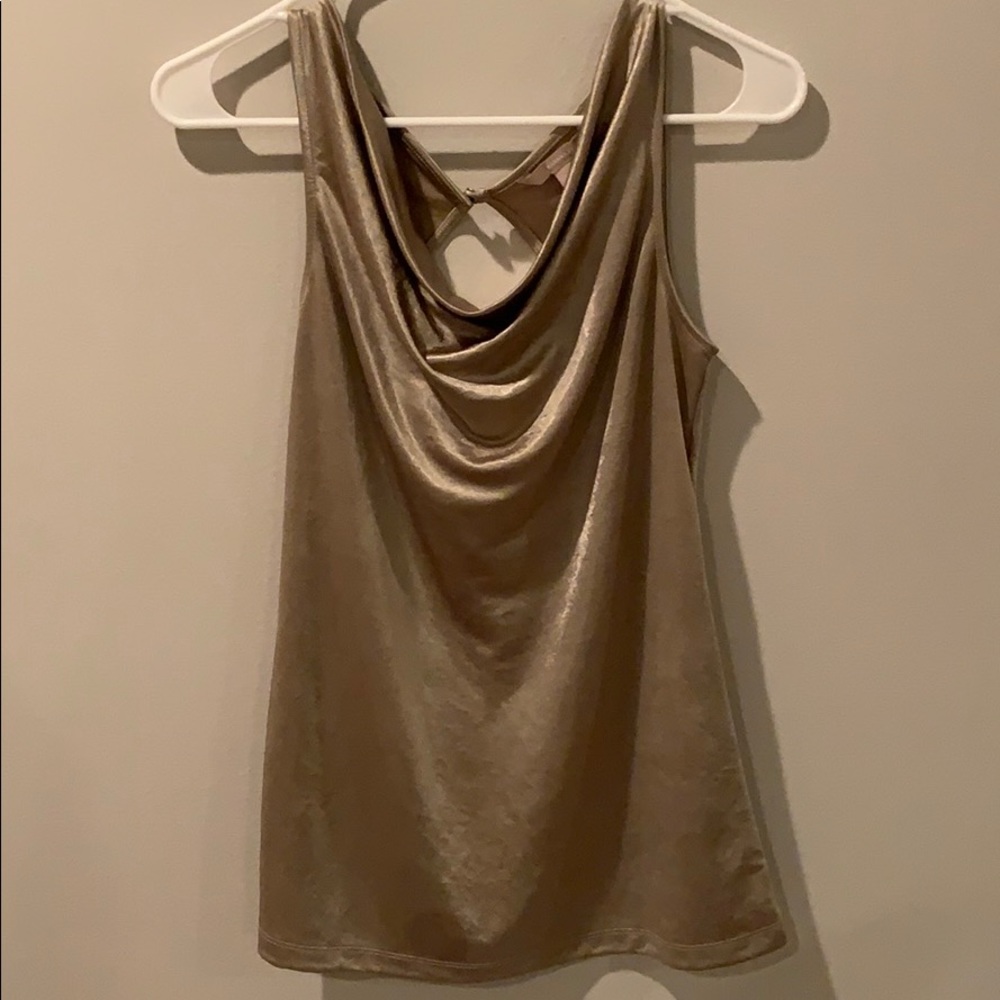 Banana Republic gold cowl neck top